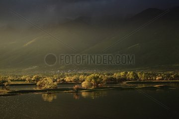 Tunderstorm at dusk on Lake Kerkini Greece