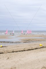 Sand yatching on the Plage de Cabourg in Calvados France