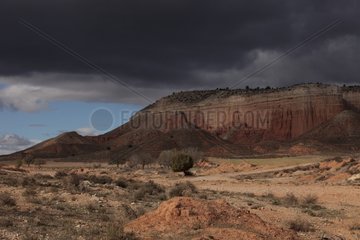 Barrachina ravine in the storm Aragon Teruel Spain