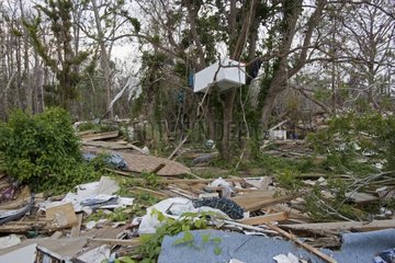 Damage caused by Hurricane Katrina in Waveland USA