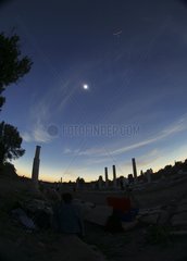 Total Solar Eclipse over Turkey ruins