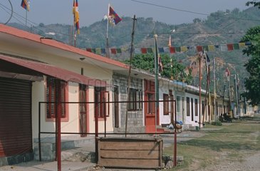 Häuser in einem Flüchtlingslager  Pokhara Chorepatan  Nepal