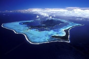 Vue aérienne de Bora Bora Polynésie Française