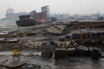 View of a ship breaking yard in Bangladesh