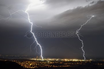 Lightning on the Tricastin Nuclear plant - France