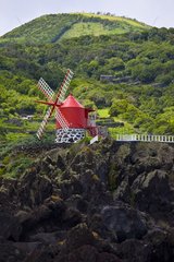 Wind mill Caleta de Nesquim Pico Island Azores