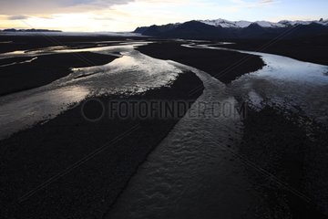 River and alluvial deposits of Vatnajoekull glacier Iceland