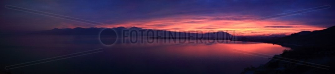 Sunset at lake Sevan in Armenia