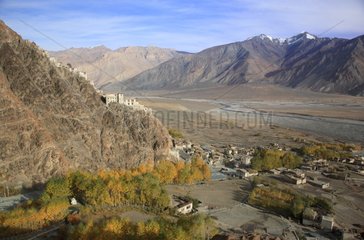 Karcha village and monastery of Ladakh in India
