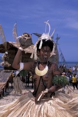 Woman dancing at a festival Papua New Guinea