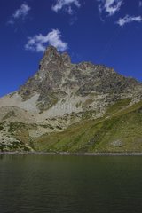 Pic du Midi d'Ossau and lake Pyrenees France