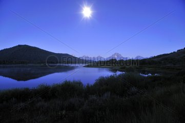 Moonlight on the Grand Teton NP USA