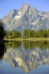 Reflections on the lake in Grand Teton NP USA