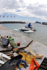 Cleaning the beach of Larvotto Monaco