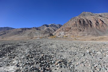 Karcha hilltop village of Zanskar in India