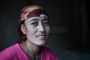 Portrait of a young woman Zanskari in India