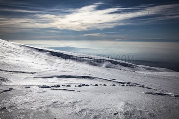 Snow on the peaks of Mont Ventoux France