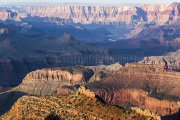 Landscape of the Grand Canyon in late afternoon Arizona USA