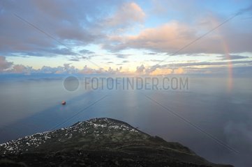 View from the top of the volcano Stromboli Italy Tyrrhenian Sea