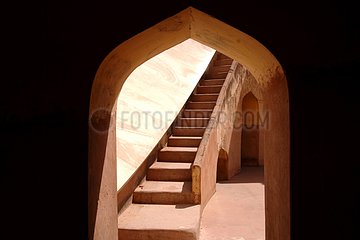 Stairwell of the observatory Jantar Mantar Jaipur India