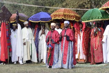 Orthodox pilgrims during the festival Timkat Ethiopia