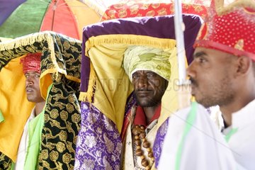 Orthodox priests during the celebration of Timkat Ethiopia
