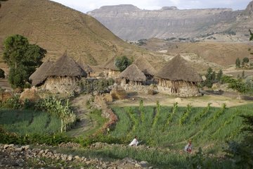 Traditional village in the Amhara region Ethiopia