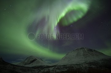 Aurora Borealis above the Arctic mountains