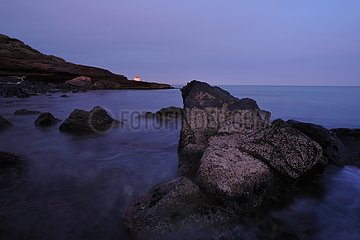 Shore at sunset Cap d'Agde France