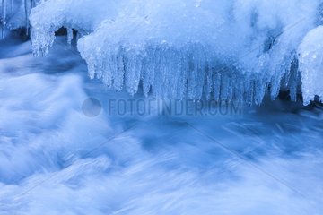Godafoss waterfalls in winter North Iceland