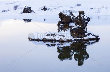 Lake Myvatn North Iceland in winter