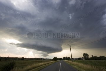 Mesocyclone through the Val d'Allier in a supercell France