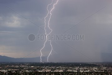 Double lightning strike on the Greater Tucson Arizona USA