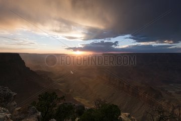 Sunset during a downpour Grand Canyon Arizona