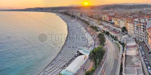 Sunset on the Promenade des Anglais Nice France