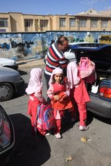 Girls out of the nursery school in Shiraz Iran