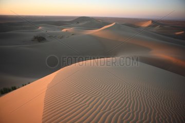 Sand dunes at sunset in Varzaneh Iran