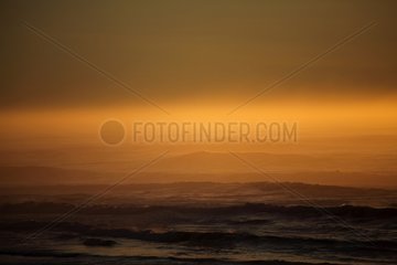 Sunset on the Atlantic coast Aquitaine France