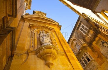 Statue on the facade Victoria (Rabat) Gozo Malta