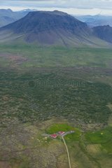 Aerial view on the way to Snaefellsness peninsula Iceland