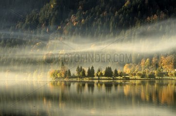Longemer Lake in autumn PNR Ballons des Vosges France