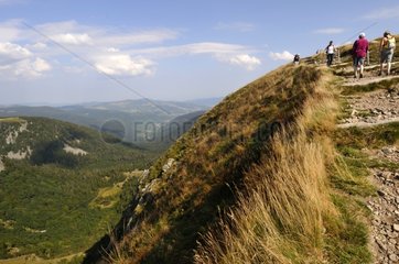 Hiking on the ridge of glacial Cirque Hohneck Vosges