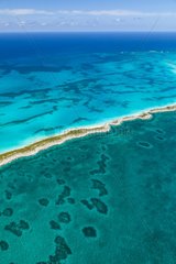 Aerial view of the lagoon of Nassau island in the Bahamas