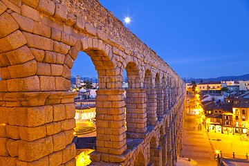 Roman aqueduct bridge of Segovia in Spain