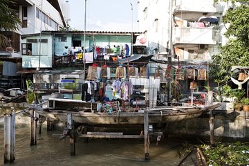 Dwelling on the Chao Phraya river Bangkok Thailand
