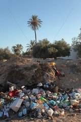 Illegal dumping in a residential area Djerba Tunisia