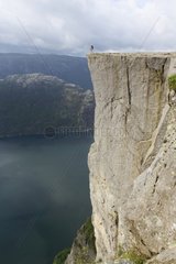 Rock overlooking the empty 600 m in Norway