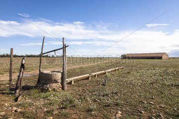 Sheepfold and well in the Plaine de la Crau Provence France