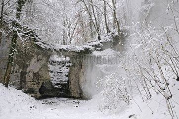 Bridge of buckwheat Vandoncourt winter Doubs France