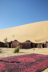 Berber tent in the sand dunes of Merzouga Marocco